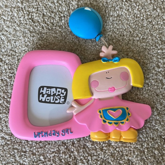 Vintage Lot of 2 Happy House Birthday Girl Pink Melamine Picture Frames Decor - Picture 3 of 6